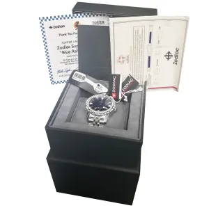 BRAND NEW Zodiac Super Sea Wolf "Blue Rally" Limited 40mm Stainless Watch ZO9273