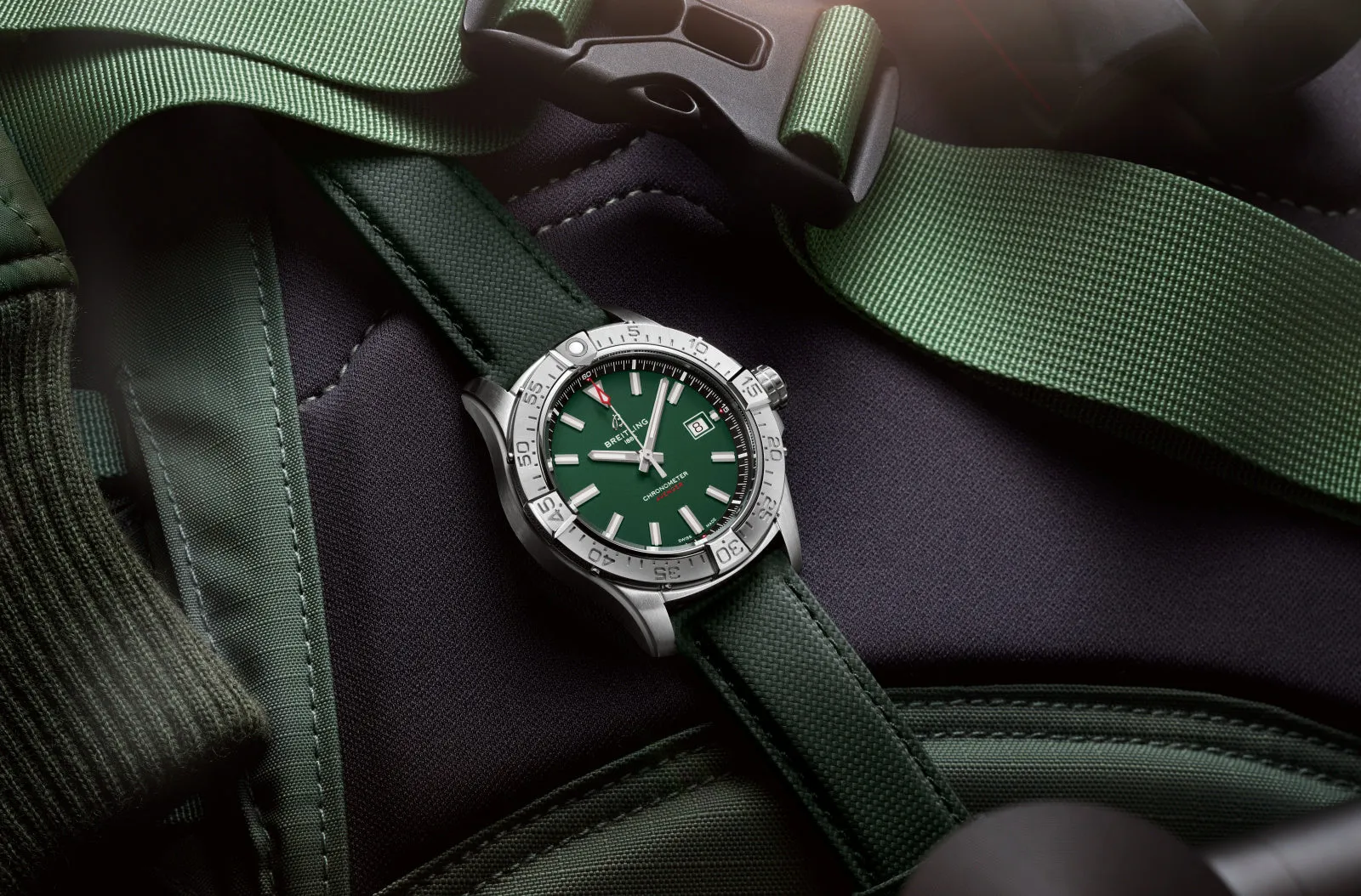 Breitling Avenger Automatic 42mm Watch with Green Strap