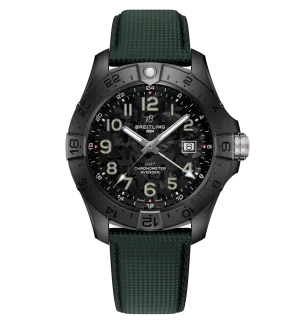 Breitling Avenger Automatic GMT 44 Night Mission Watch with Leather Strap