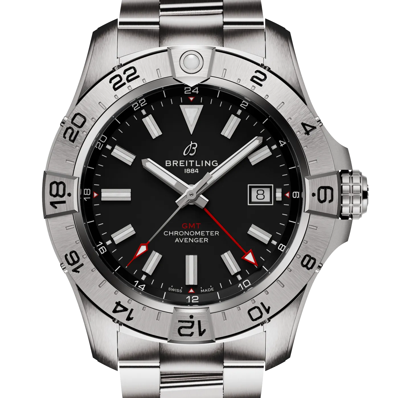 Breitling Avenger Automatic GMT 44mm Watch with Black Dial