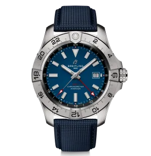 Breitling Avenger Automatic GMT 44mm Watch with Blue Strap