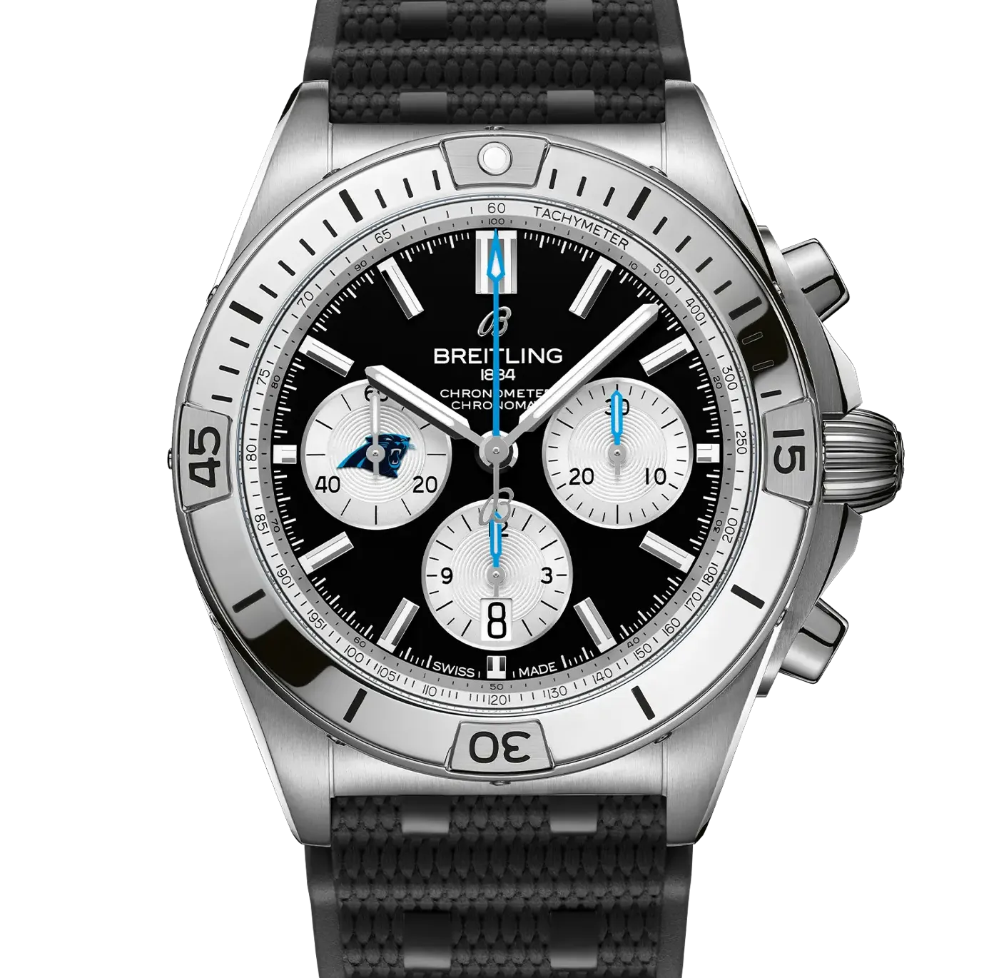 Breitling Chronomat B01 42 NFL Carolina Panthers Edition with Rubber Strap