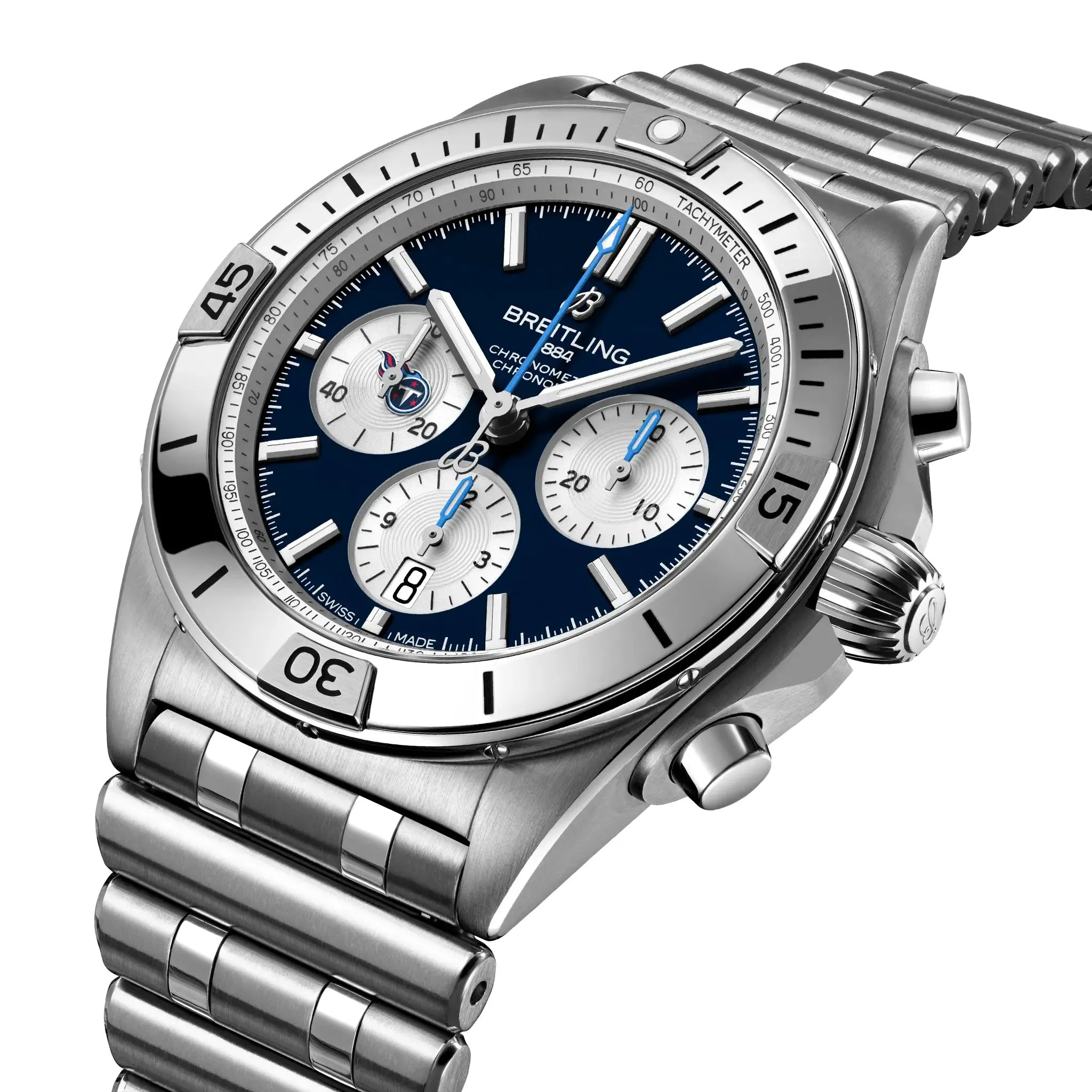 Breitling Chronomat B01 42 NFL Tennessee Titans Edition with Stainless Steel Bracelet