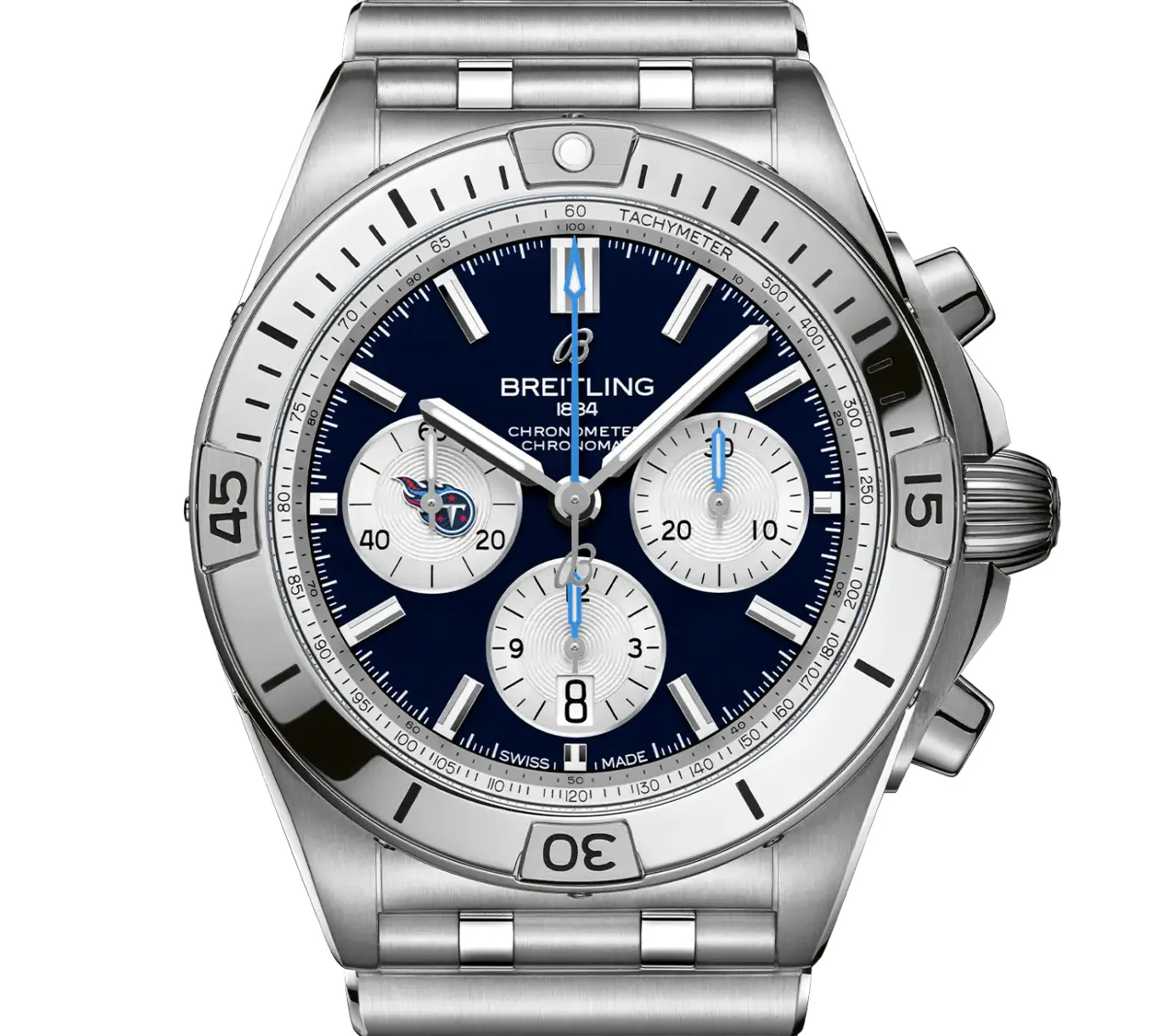Breitling Chronomat B01 42 NFL Tennessee Titans Edition with Stainless Steel Bracelet