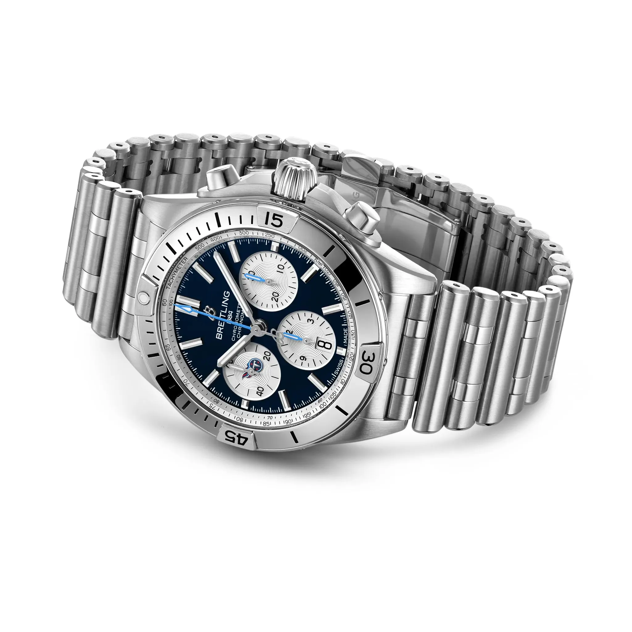 Breitling Chronomat B01 42 NFL Tennessee Titans Edition with Stainless Steel Bracelet