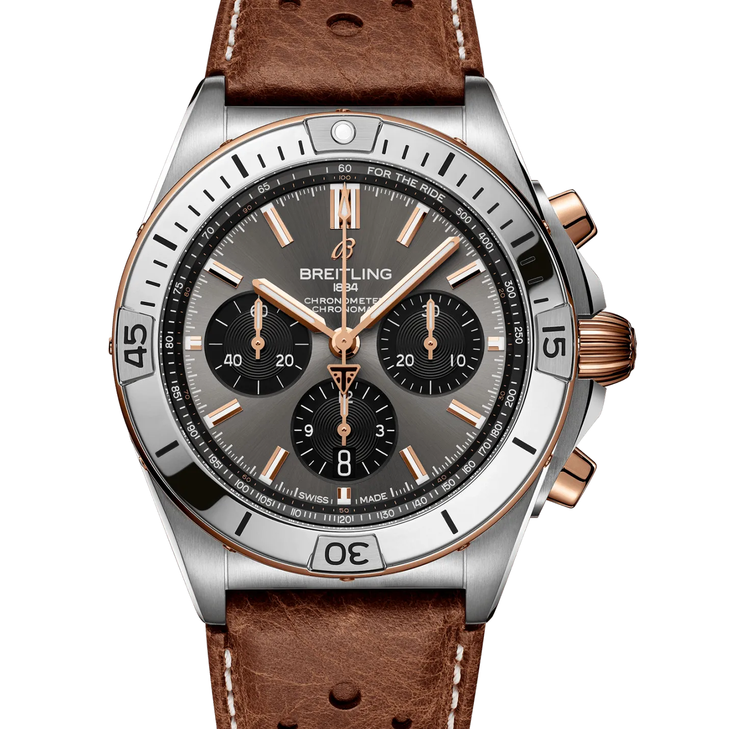Breitling Chronomat B01 42 Triumph Watch with Brown Leather Strap