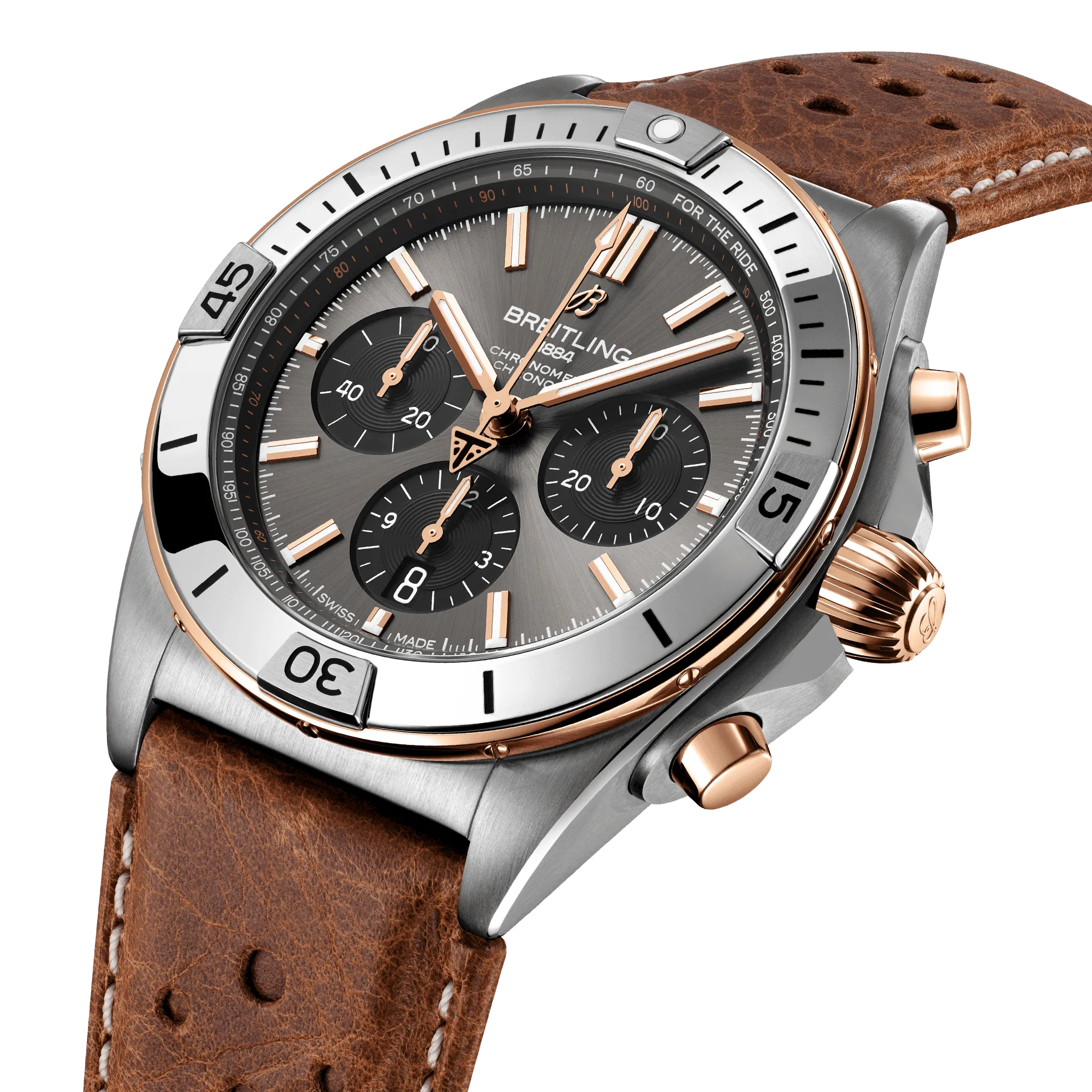 Breitling Chronomat B01 42 Triumph Watch with Brown Leather Strap