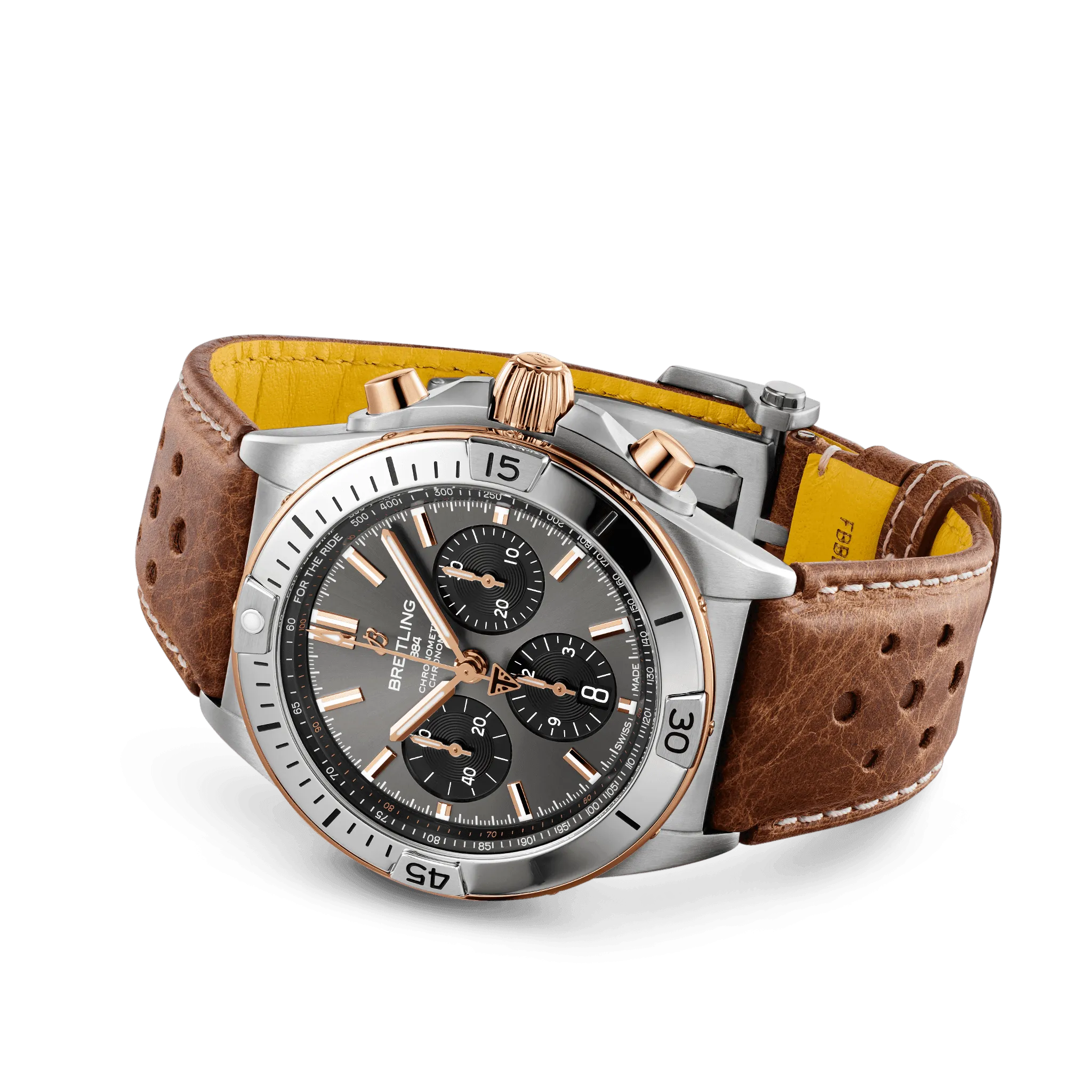 Breitling Chronomat B01 42 Triumph Watch with Brown Leather Strap