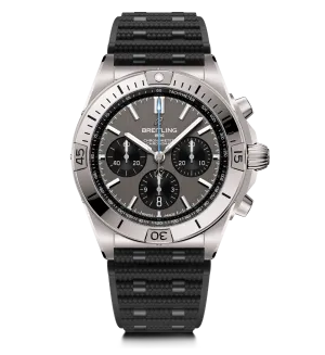 Breitling Chronomat B01 42 Watch with Black Rubber Rouleaux Strap