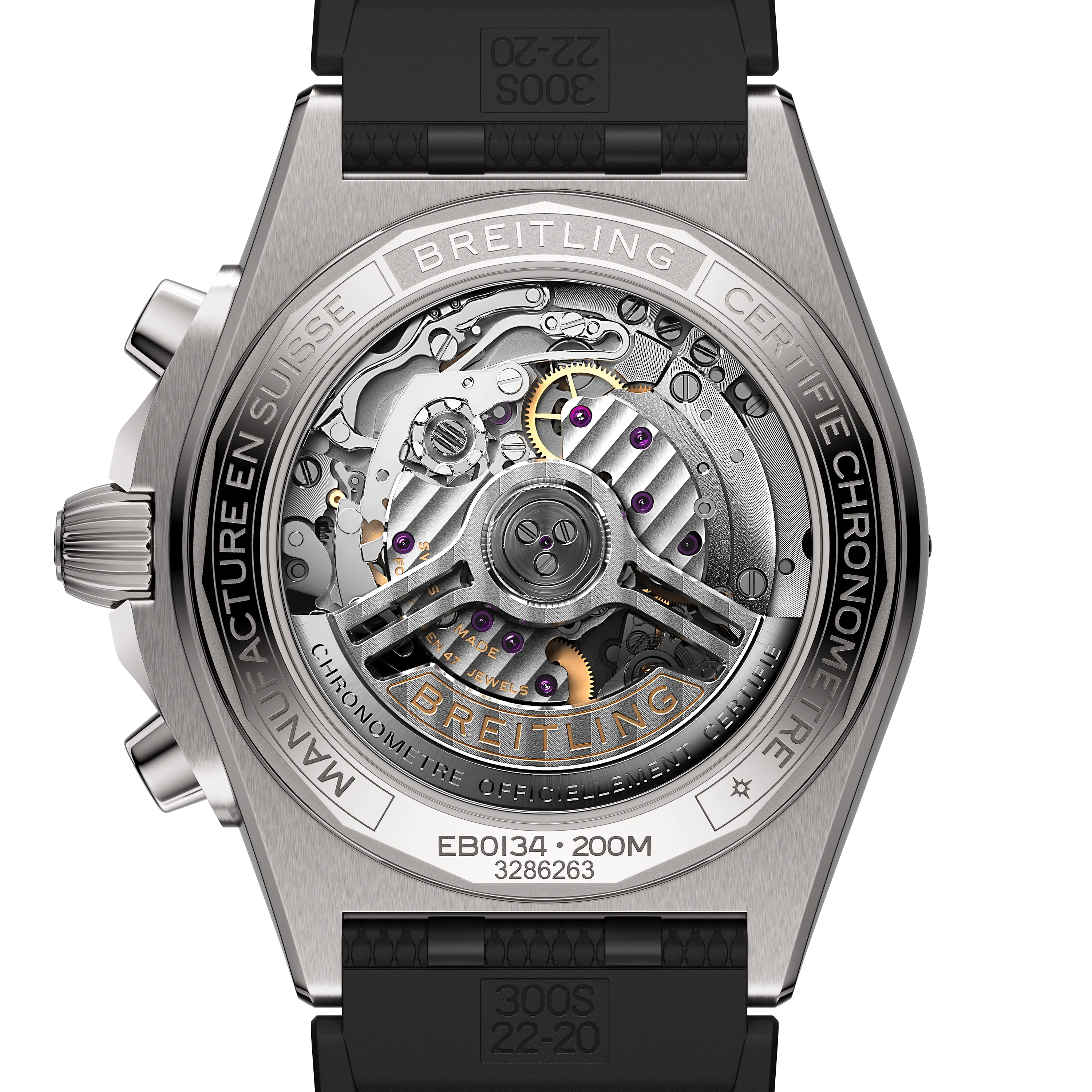 Breitling Chronomat B01 42 Watch with Black Rubber Rouleaux Strap
