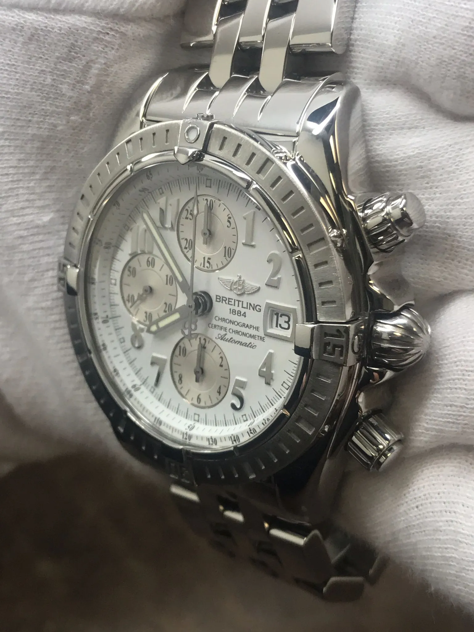Breitling Chronomat Evolution A13356 White Dial Automatic Men's Watch