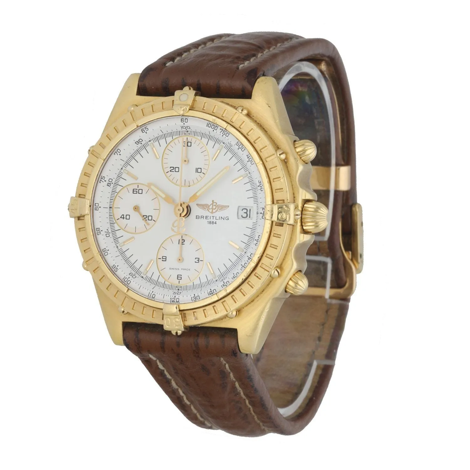 Breitling Chronomat K13048 18K Yellow Gold Men's Watch
