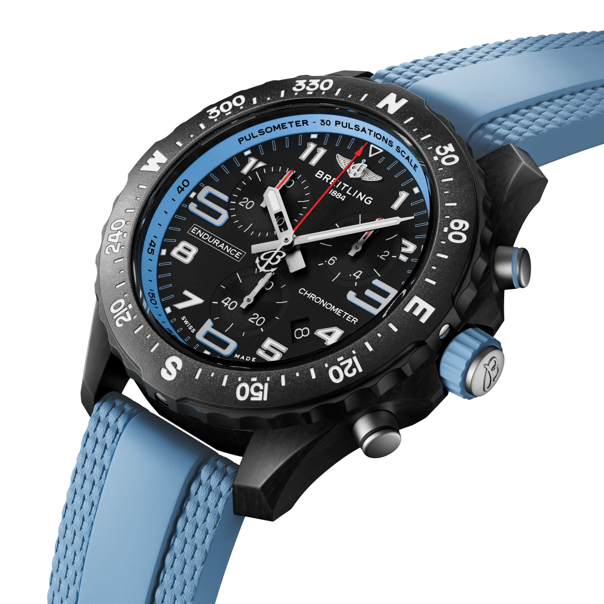 Breitling Endurance Pro 38 Watch with Baby Blue Strap