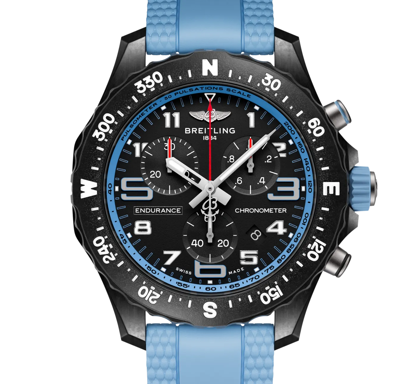Breitling Endurance Pro 38 Watch with Baby Blue Strap