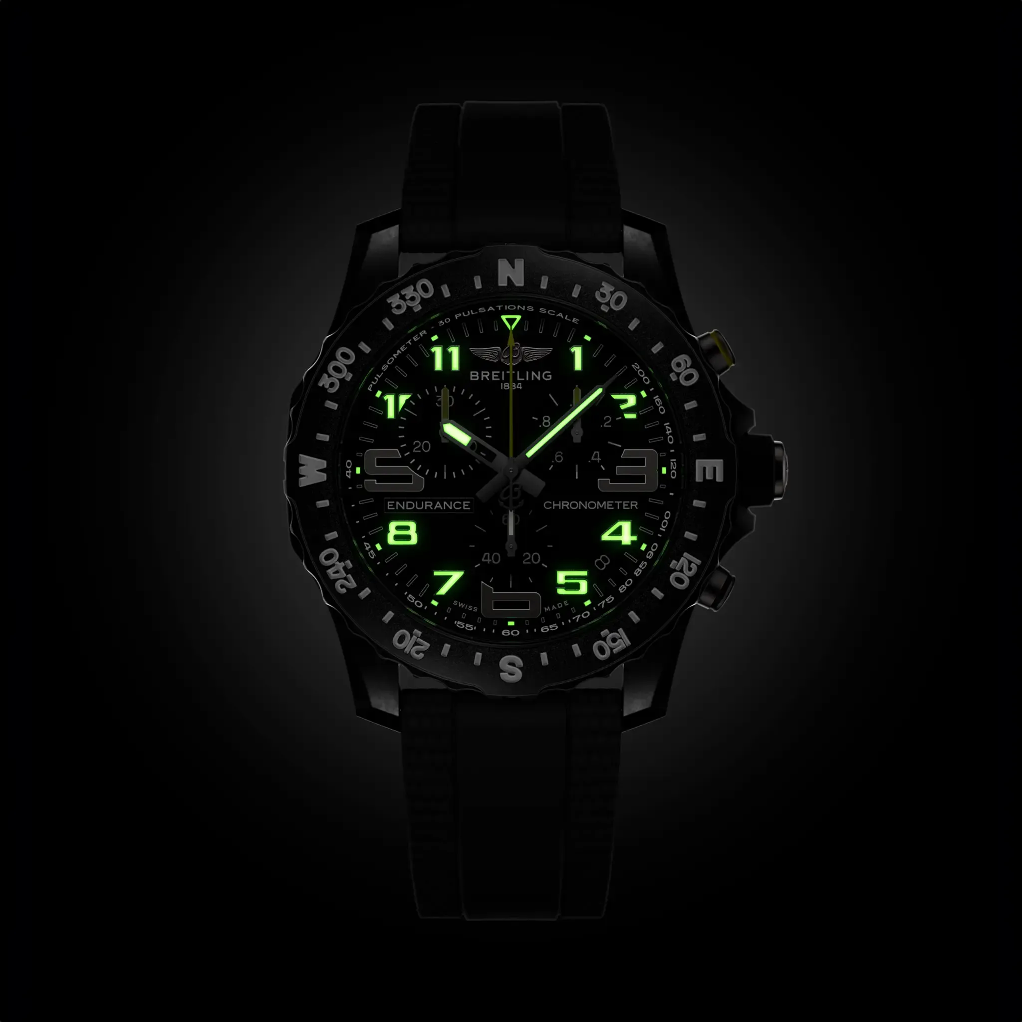 Breitling Endurance Pro 44 Watch with Black Rubber Strap