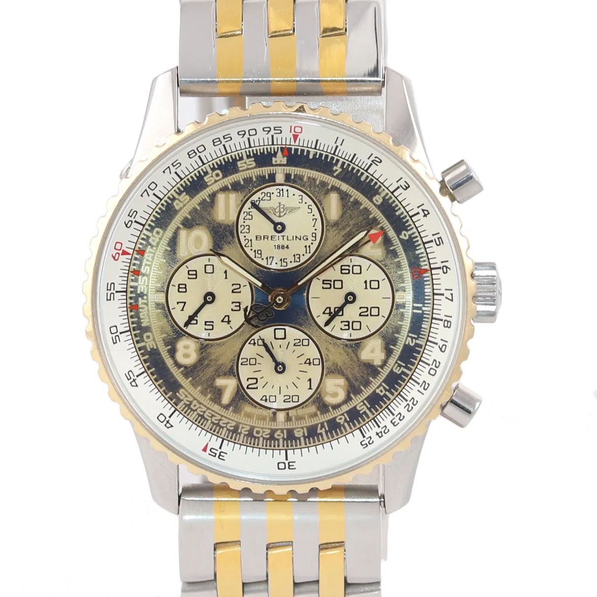Breitling Navitimer Airborne Steel Two Tone 38mm Chronograph Date D33030 Watch