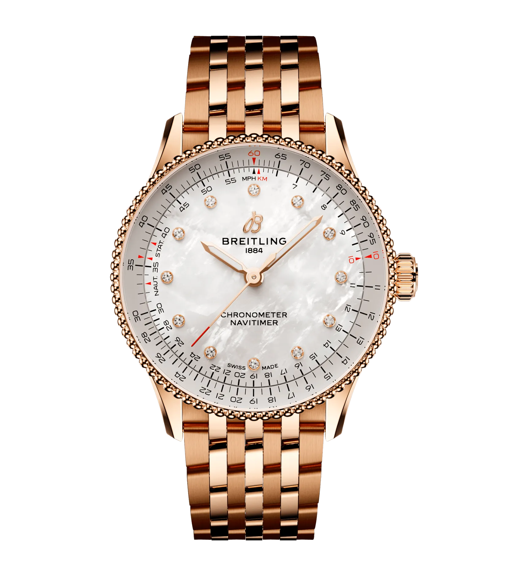 Breitling Navitimer Automatic 36 Watch with Mother of Pearl Dial