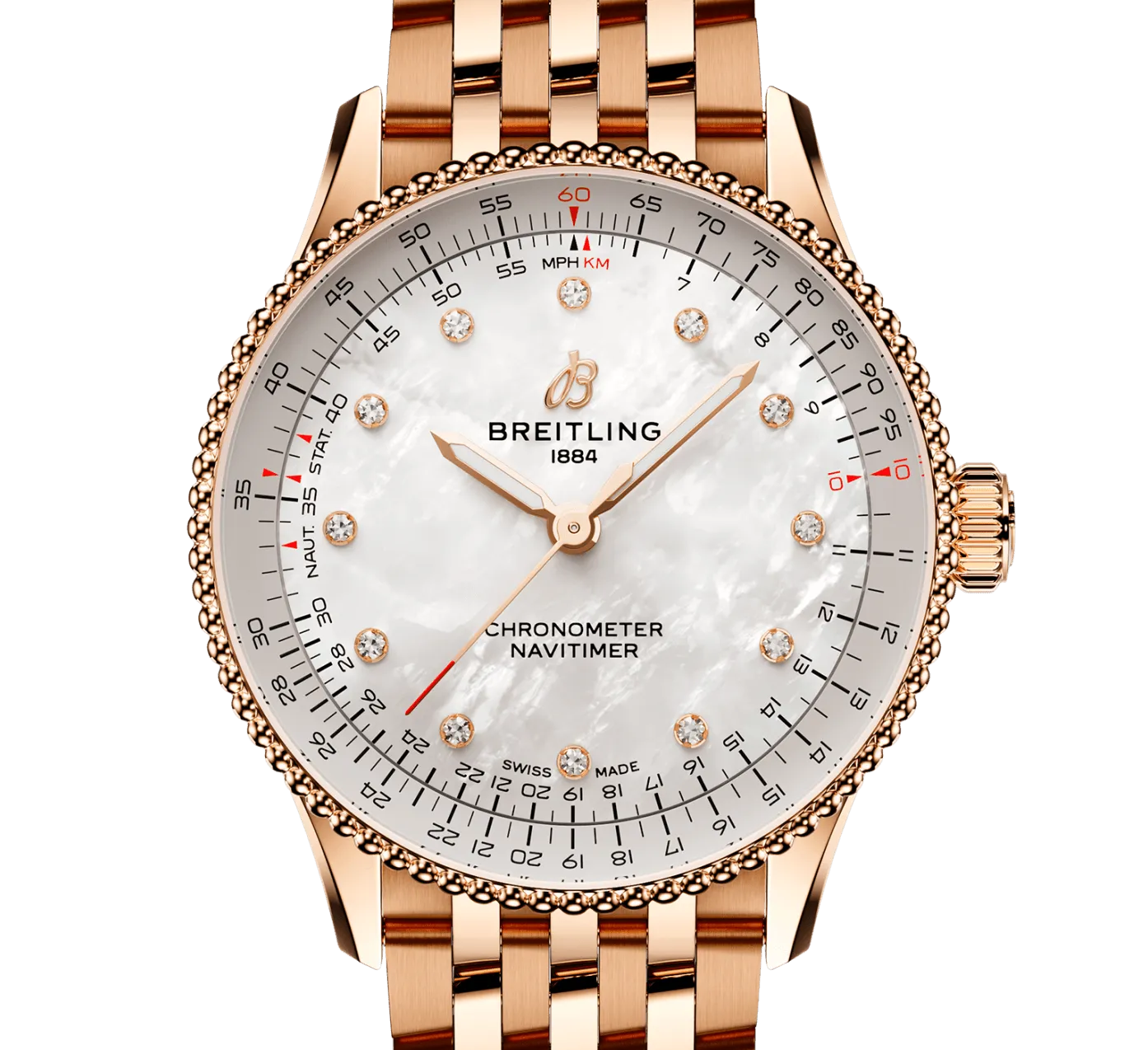 Breitling Navitimer Automatic 36 Watch with Mother of Pearl Dial