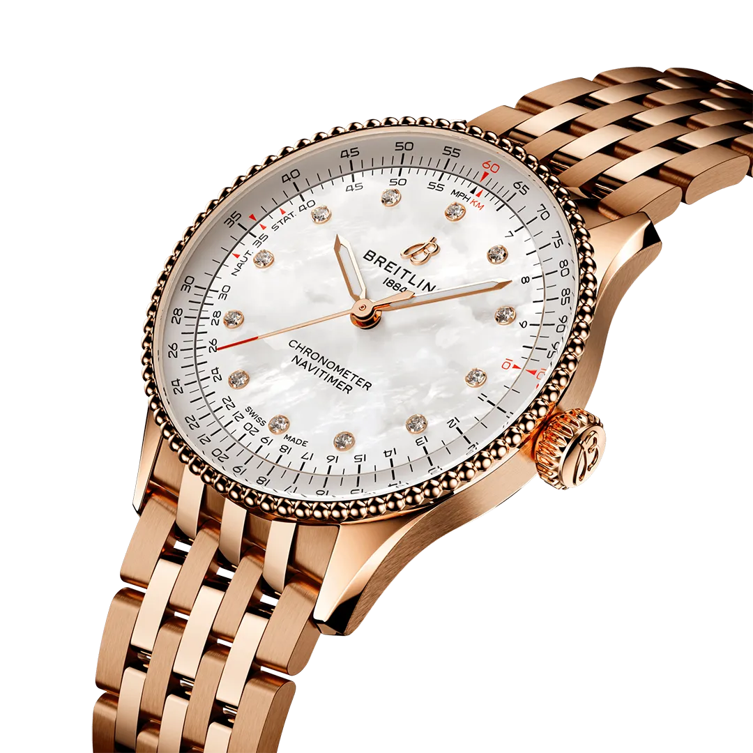 Breitling Navitimer Automatic 36 Watch with Mother of Pearl Dial