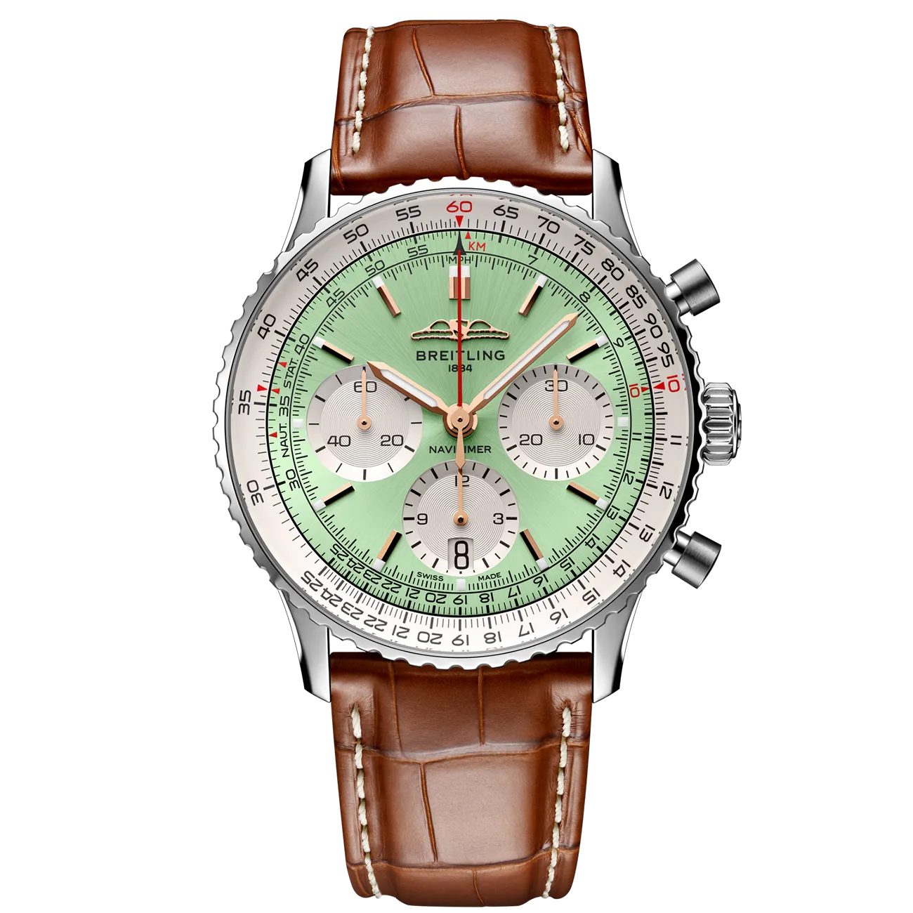 Breitling Navitimer B01 41mm Watch with Mint Green Dial