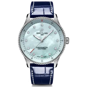 Breitling Navitimer Quartz 32mm Watch with Blue Leather Strap