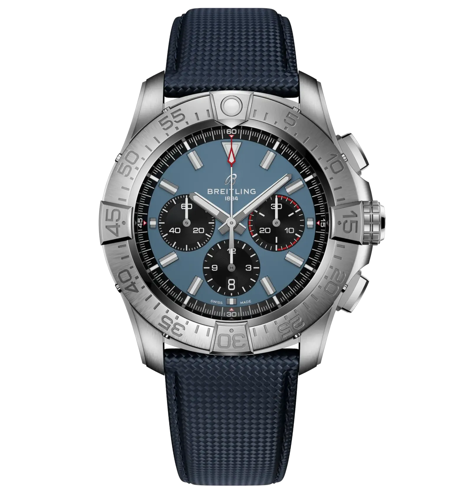 Breitling Super Avenger B01 Chronograph 46 Watch with Blue Leather Strap