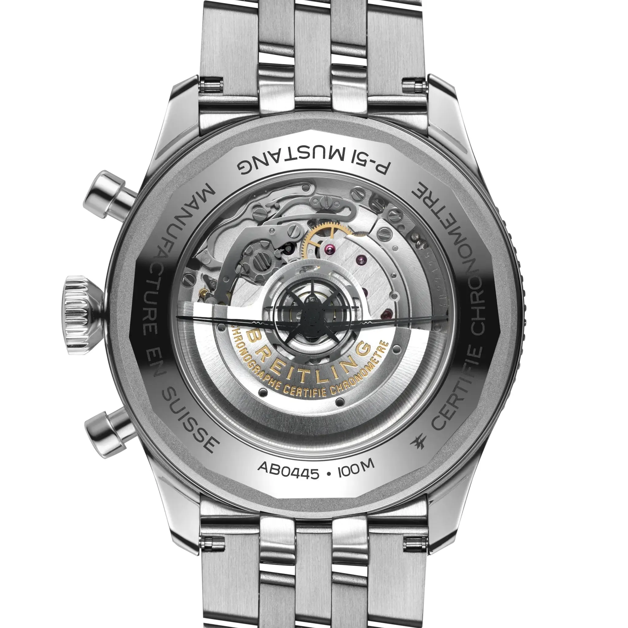 Breitling Super AVI B04 Chronograph GMT 46 P-51 Mustang Watch with Stainless Steel Bracelet