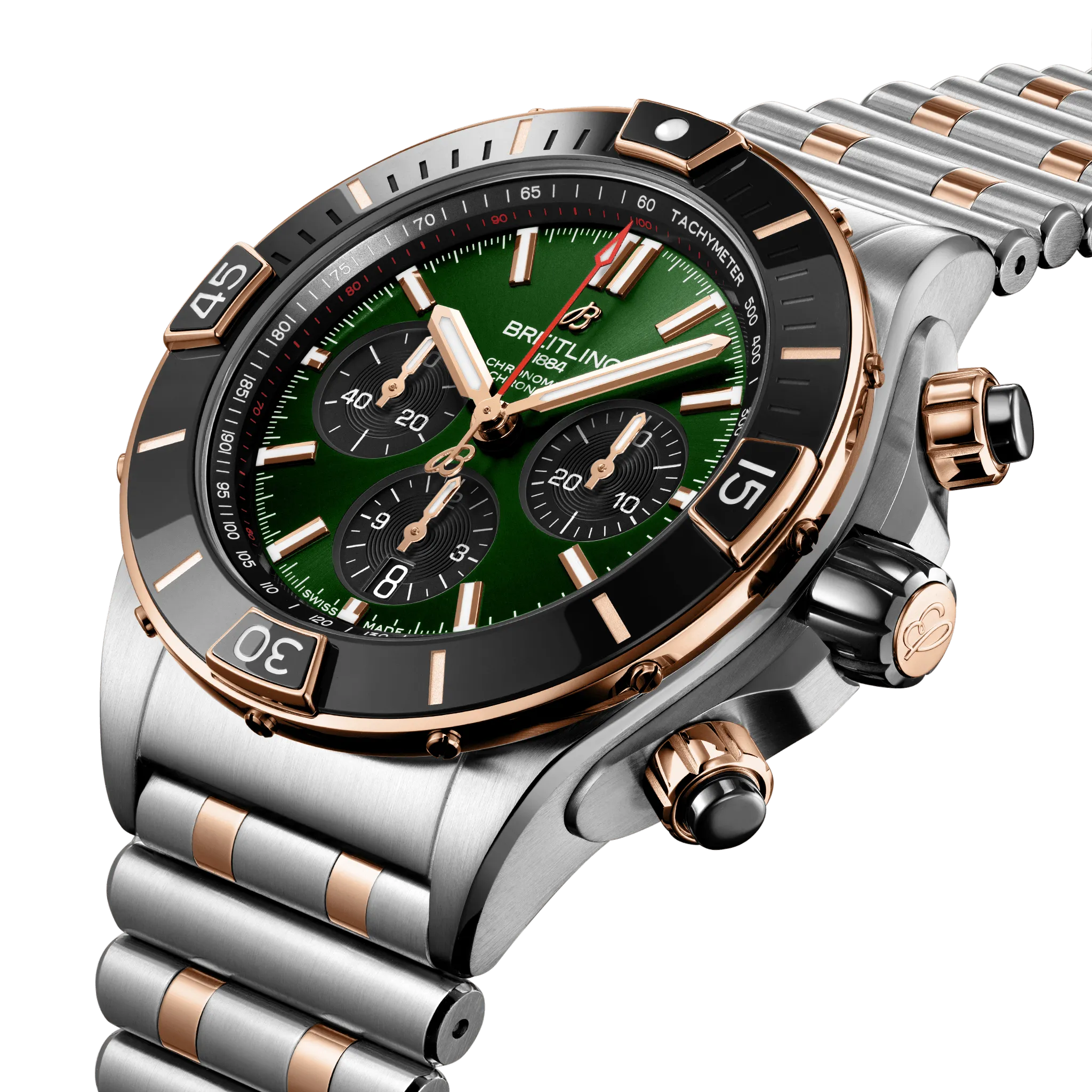 Breitling Super Chronomat B01 44 Watch with Green Dial