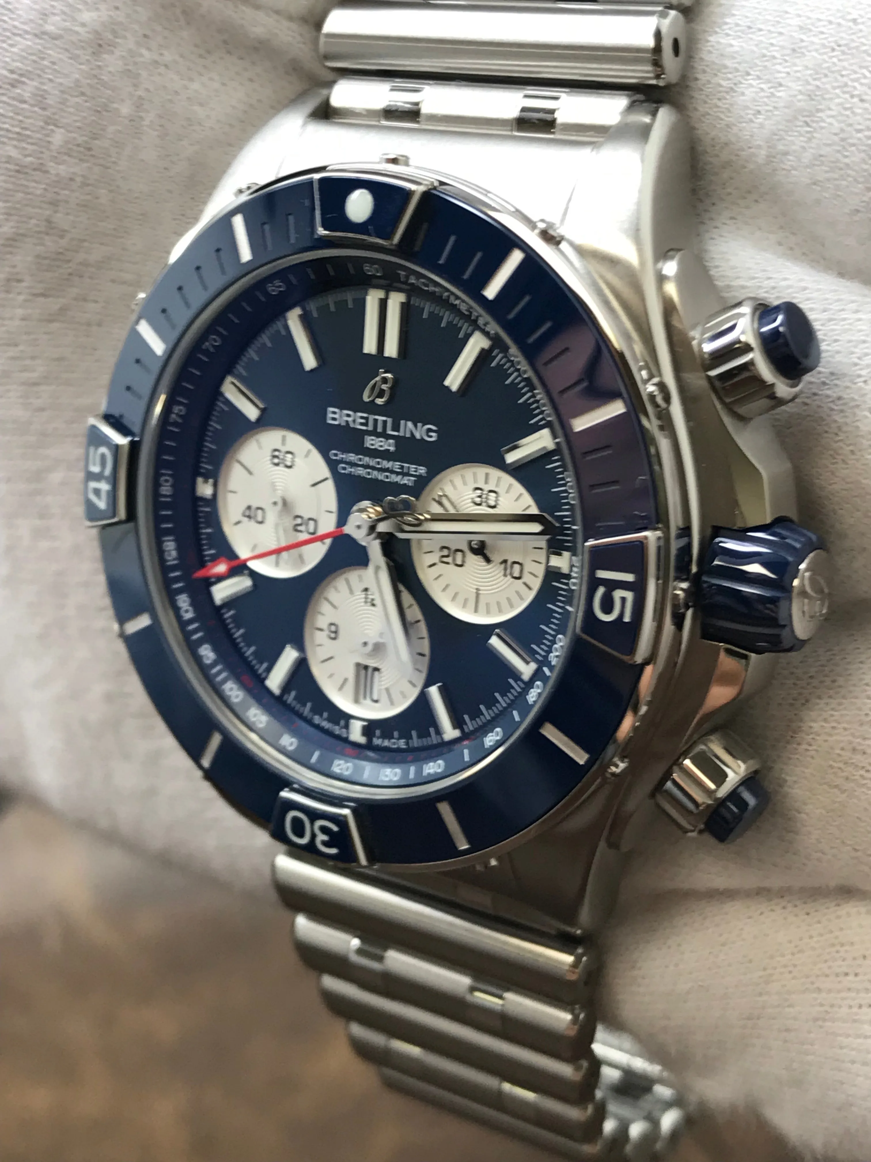 Breitling Super Chronomat B01 AB0136161C1A1 Blue Dial Automatic Men's Watch