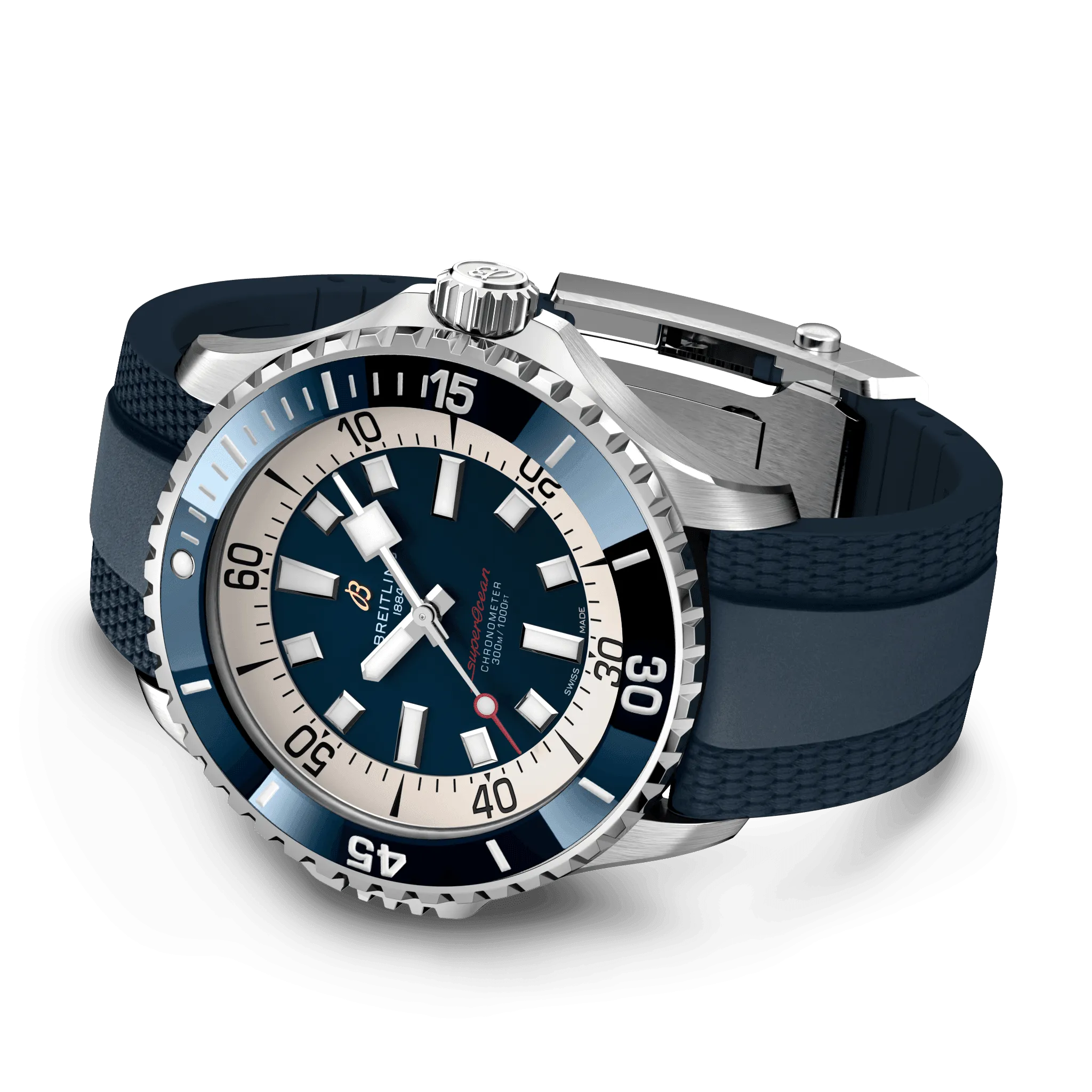 Breitling Superocean Blue on Rubber Watch, 46mm