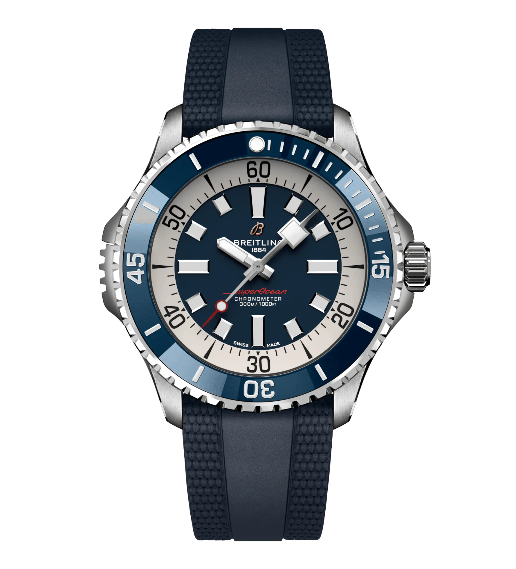 Breitling Superocean Blue on Rubber Watch, 46mm