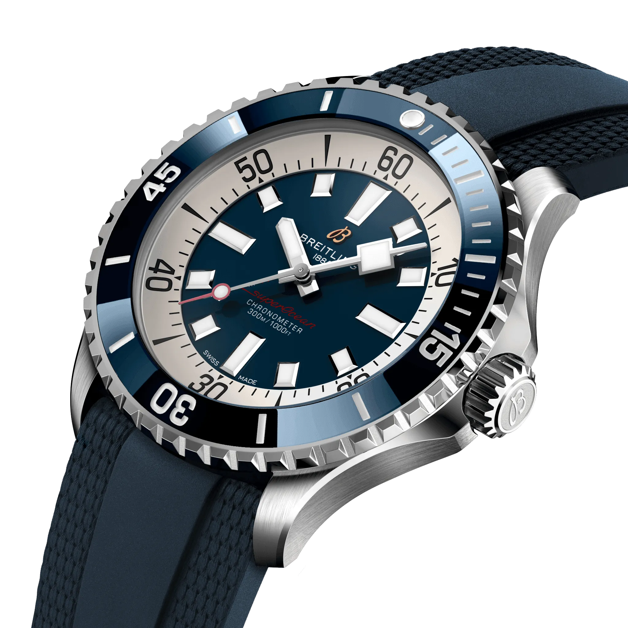 Breitling Superocean Blue on Rubber Watch, 46mm