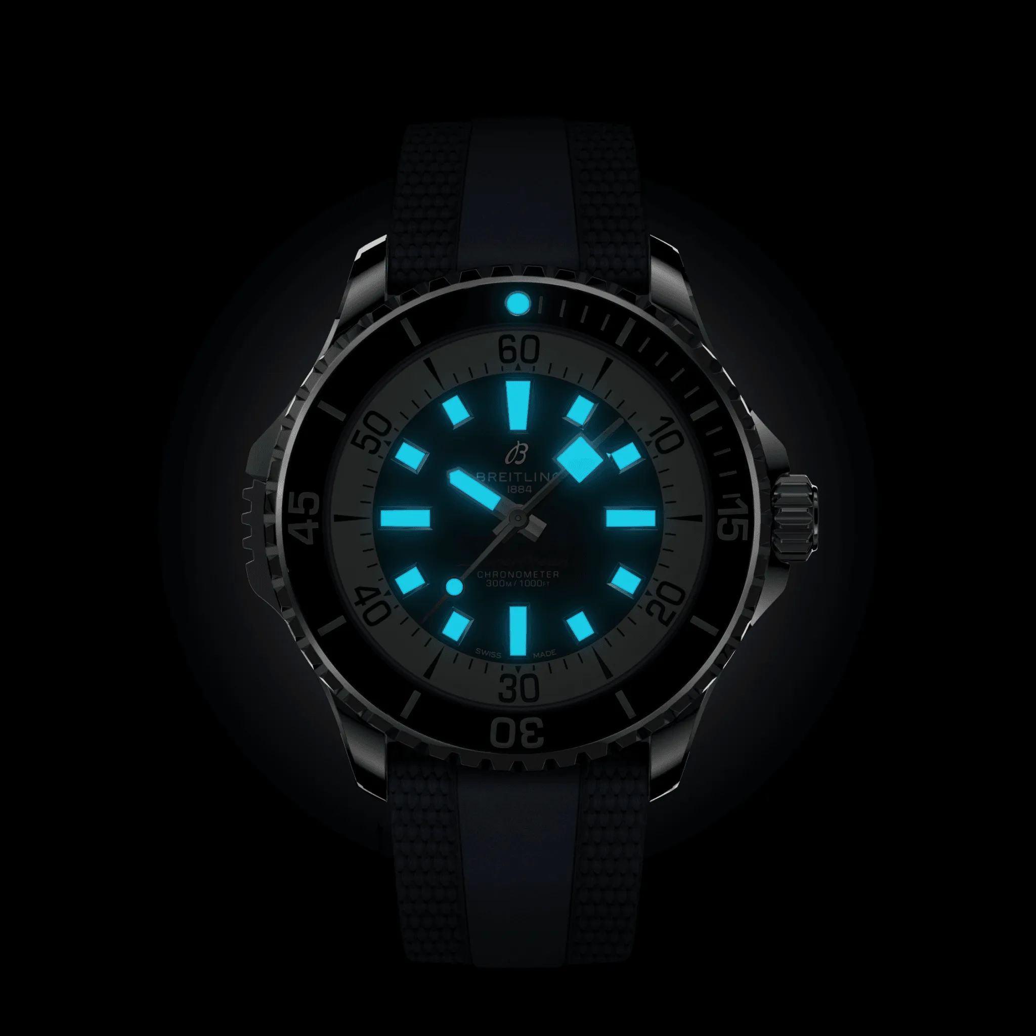 Breitling Superocean Blue on Rubber Watch, 46mm