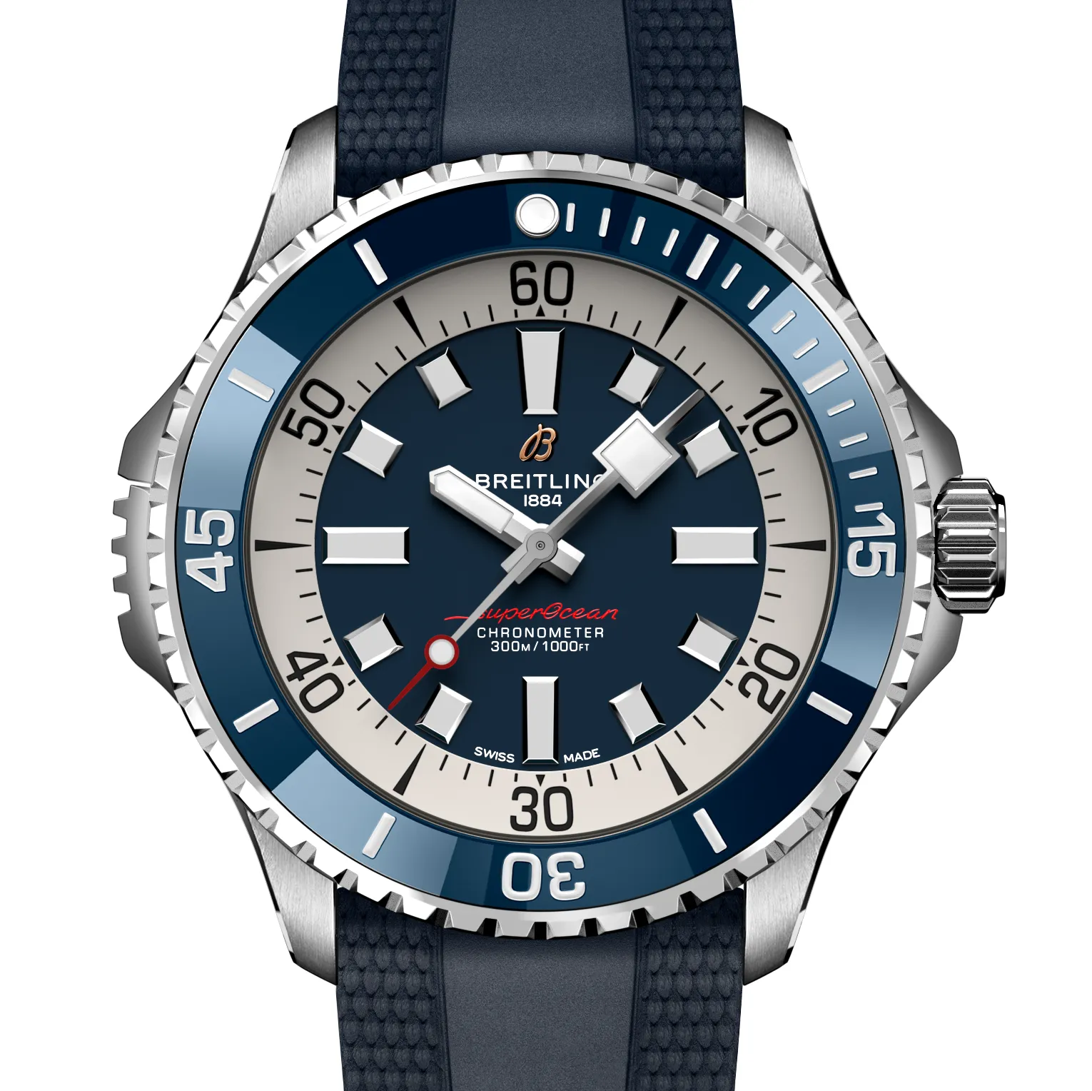 Breitling Superocean Blue on Rubber Watch, 46mm