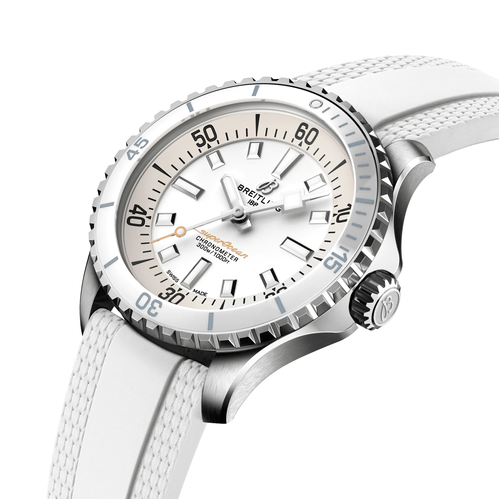 Breitling Superocean White on Rubber Watch, 36mm