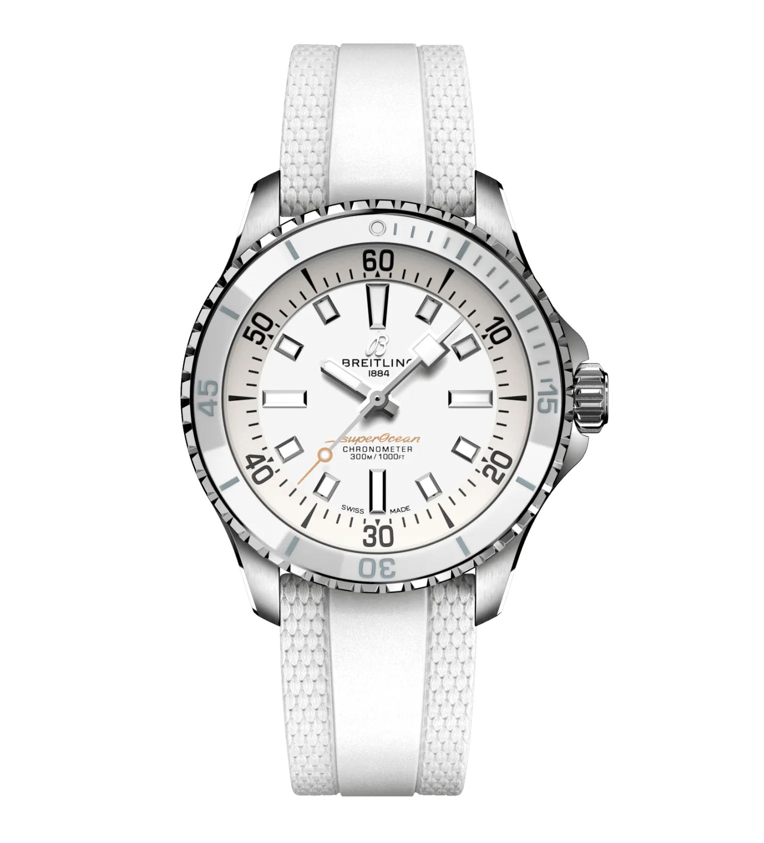 Breitling Superocean White on Rubber Watch, 36mm