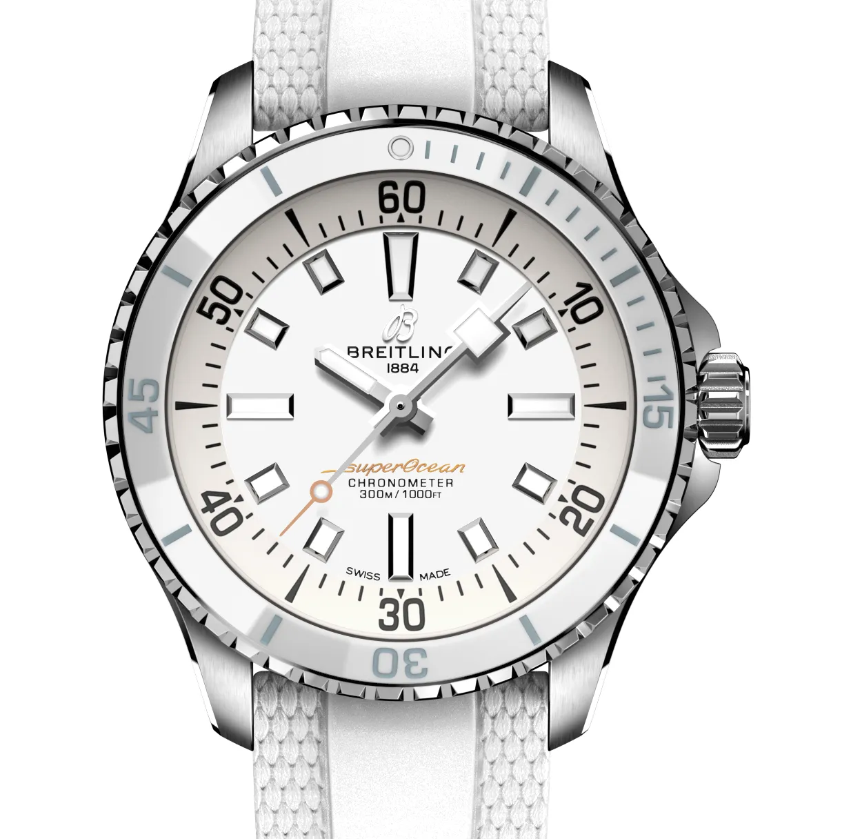 Breitling Superocean White on Rubber Watch, 36mm