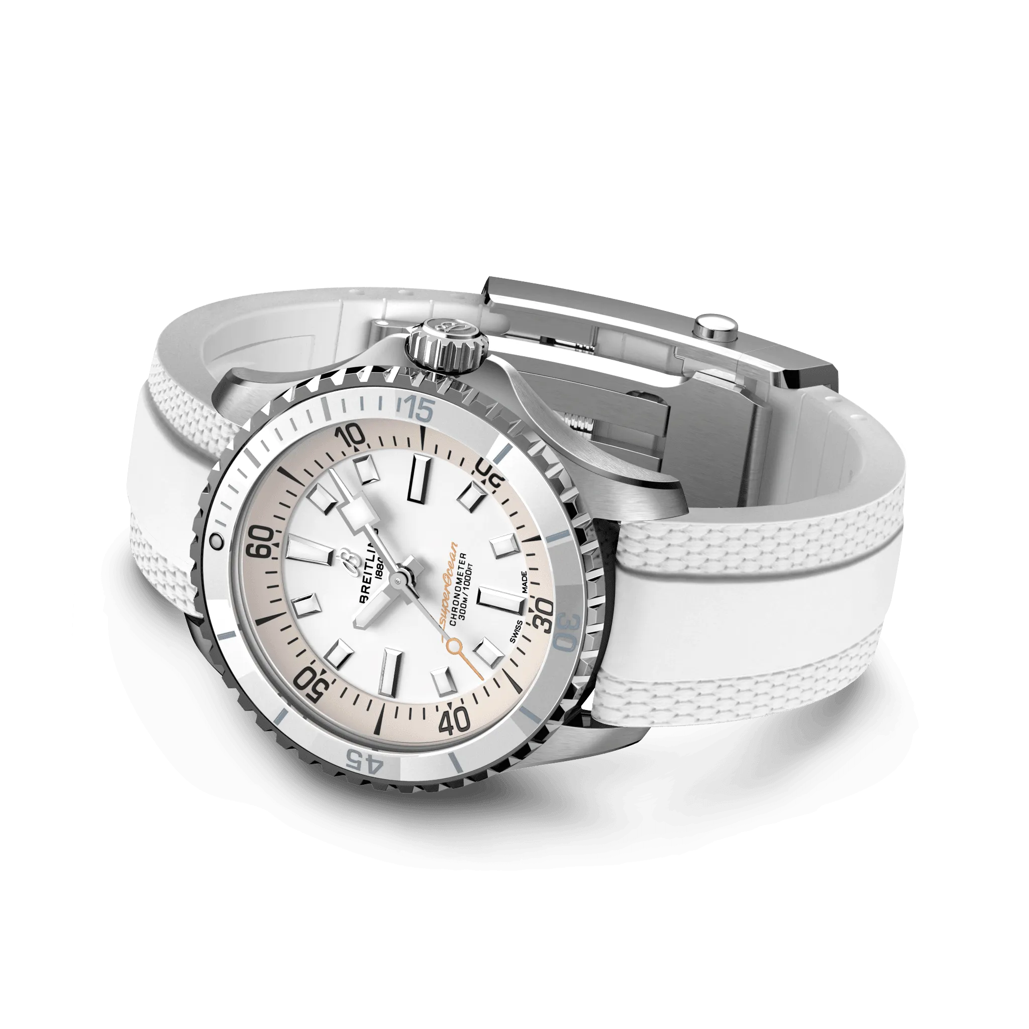 Breitling Superocean White on Rubber Watch, 36mm