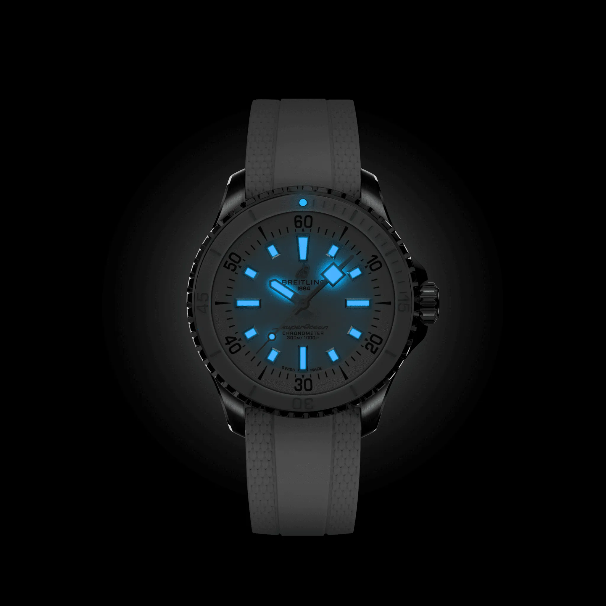 Breitling Superocean White on Rubber Watch, 36mm