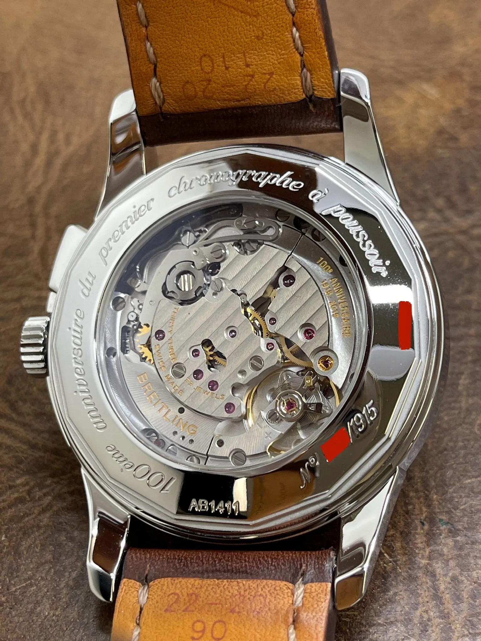 Breitling Transocean Chronograph 1915 AB1411 Silver Dial Manual Wind Men's Watch