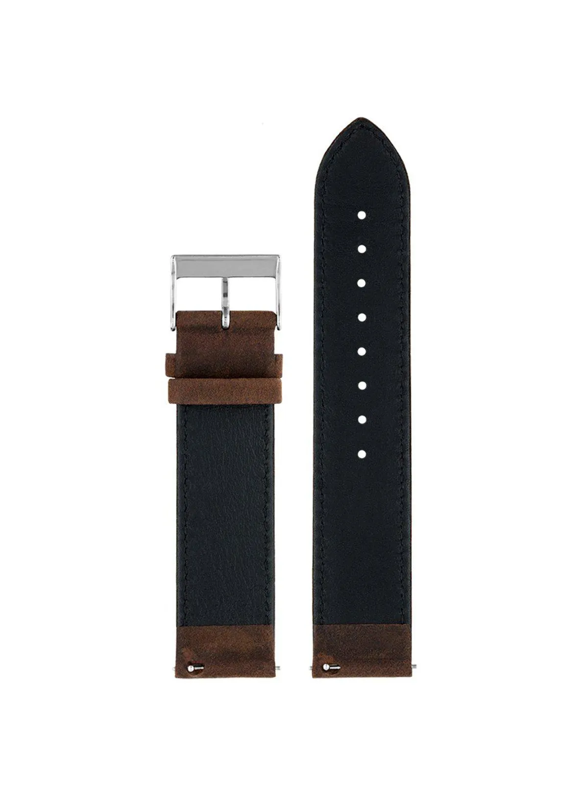 Briston 2-Part Vintage Leather Strap Chocolate Polished Steel 20mm