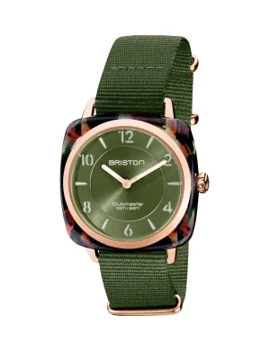 Briston Clubmaster Chic Acetate HMS Green Olive Sunray Dial Rose Gold 36mm