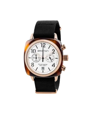 Briston Clubmaster Classic Acetate Chronograph Gold White Dial And Rose Gold 40mm