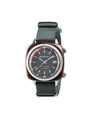 Briston Clubmaster Diver Acetate Automatic HMS Tortoise Shell Grey Dial 42mm