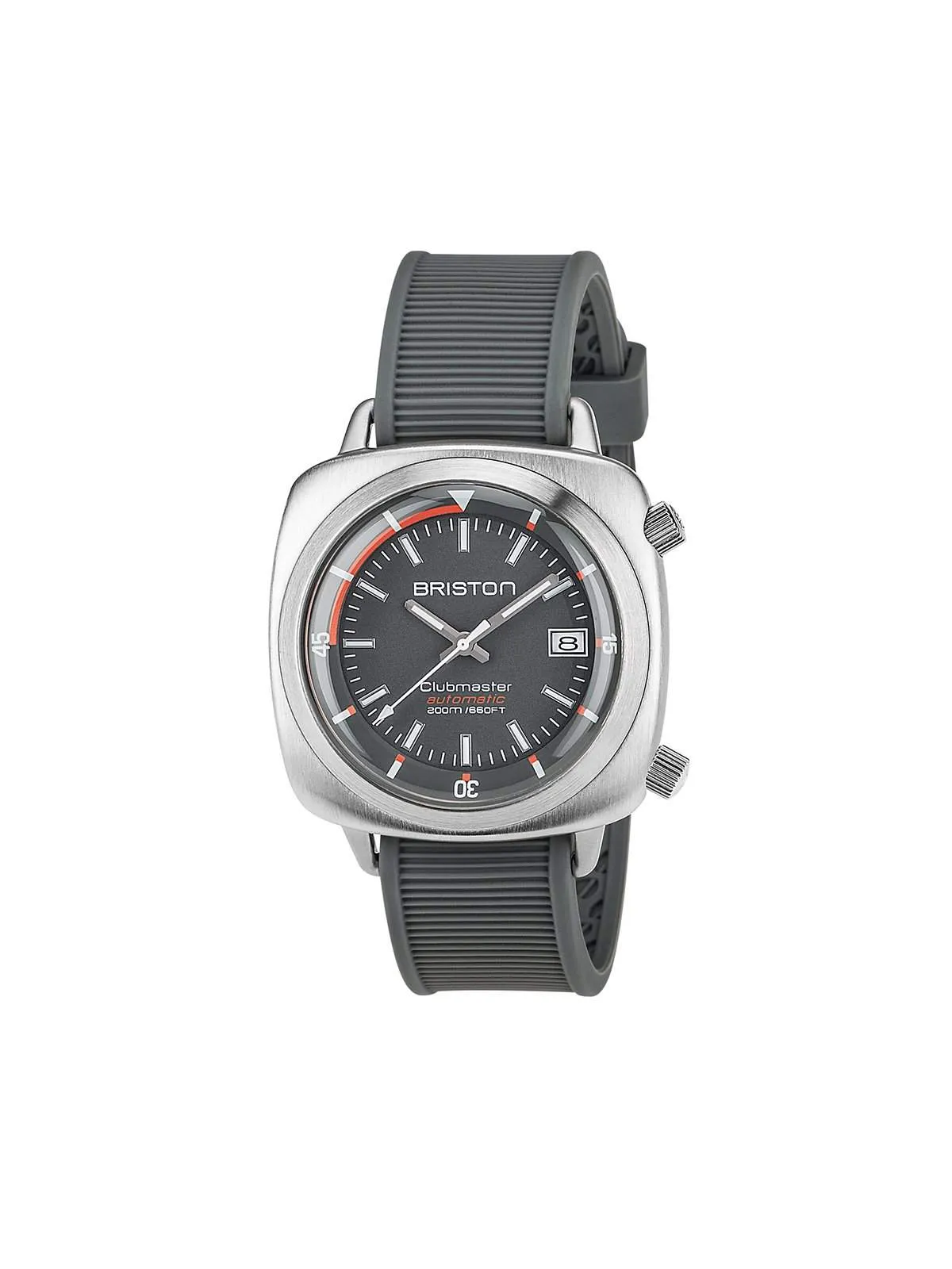 Briston Clubmaster Diver Brushed Steel Automatic HMS Grey Dial 42mm