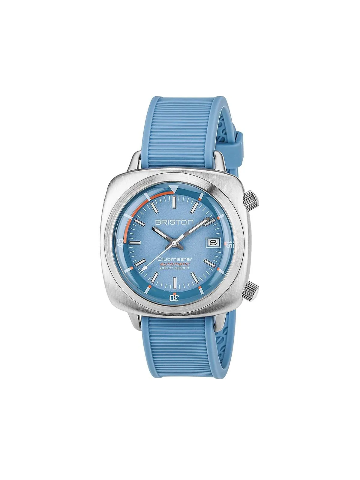 Briston Clubmaster Diver Brushed Steel Automatic HMS LIght Blue Dial 42mm