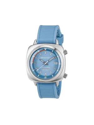Briston Clubmaster Diver Brushed Steel Automatic HMS LIght Blue Dial 42mm