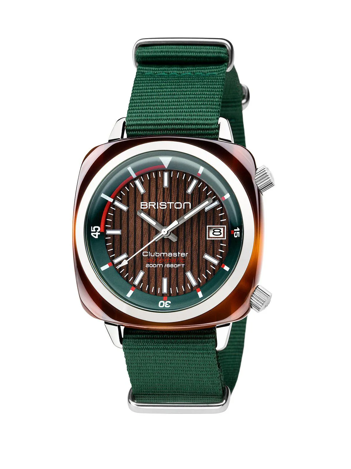 Briston Clubmaster Diver Yachting Acetate Automatic HMS British Green 42mm