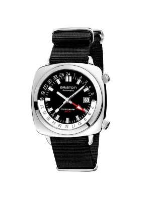 Briston Clubmaster GMT Traveler HMS Automatic Steel Black Dial Black Nato Strap 42mm