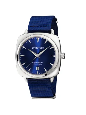 Briston Clubmaster Iconic Steel Automatic HMS Date Navy Blue Sunray Dial 40mm